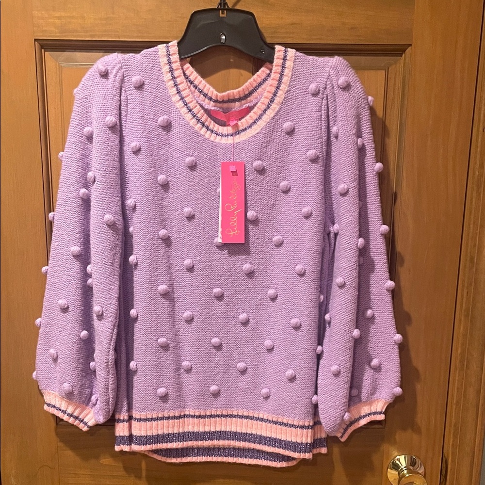 Lilly Pulitzer Lavender Pom-Pom Sweater